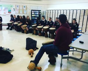 African drumming workshop for schools Presentation Terenure, Dublin