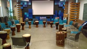 Drumming workshop at facebook HQ