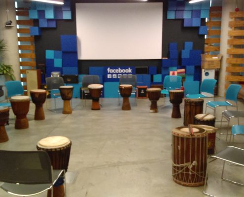 Team building drumming workshop at facebook HQ Team building drumming workshop at facebook HQ
