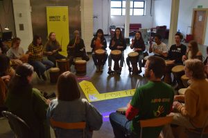 Drumming workshop Amnesty International